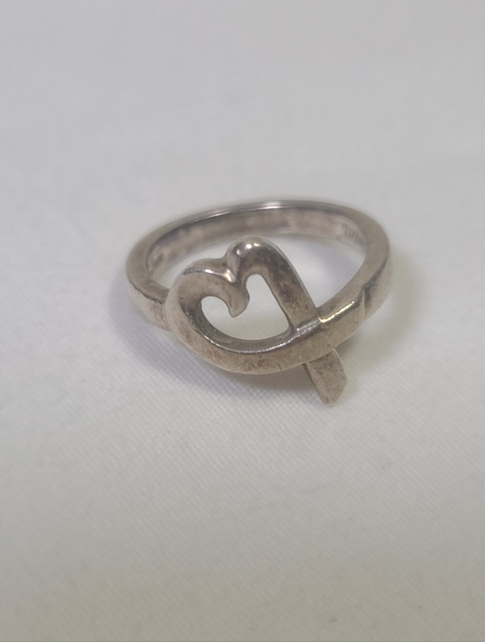 Tiffany and Co. Sterling Silver 925 Paloma Picasso Loving Heart Ring Size 5.25